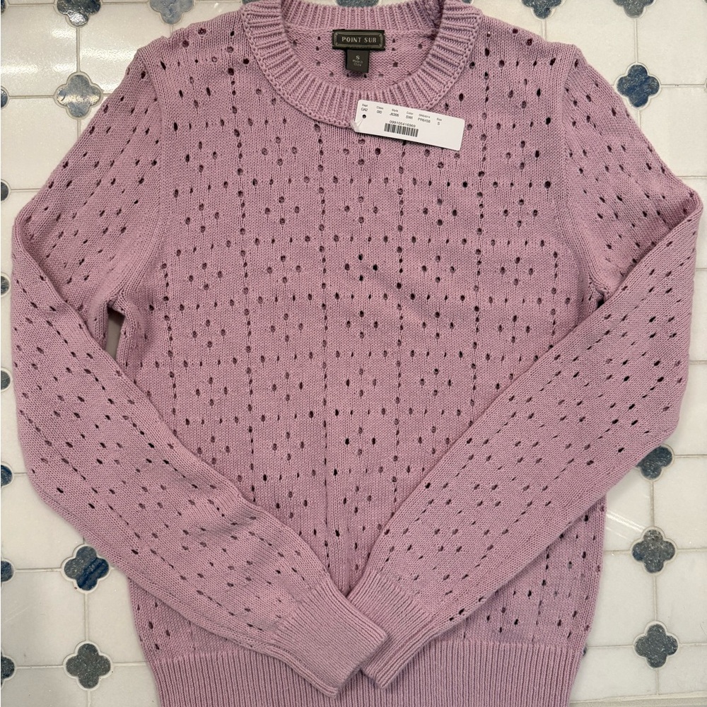 J. Crew Point Sur Pointelle Sweater - size S, NWT